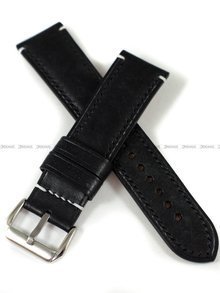 Pasek skórzany ręcznie robiony A. Kucharski Leather - Conceria Il Ponte Maya - black/black 22 mm