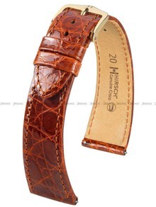 Pasek ze skóry krokodyla do zegarka - Hirsch Genuine Croco 18920870-1-20 - 20 mm - Zwężany