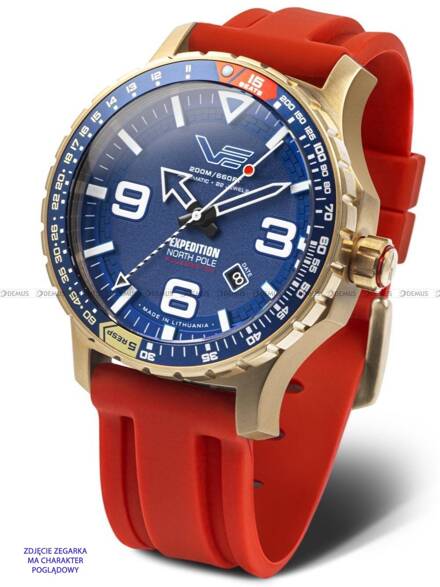 Czerwony pasek silikonowy do zegarka Vostok Europe Expedition YN55-597B730 - 24 mm