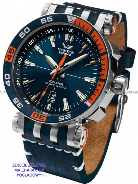 Pasek skórzany do zegarka Vostok Energia - VE-20-Leather-Blue-S - 20 mm