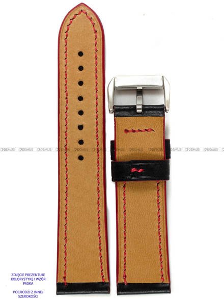 Pasek skórzany ręcznie robiony A. Kucharski Leather - Conceria Il Ponte Maya - black/red 30 mm