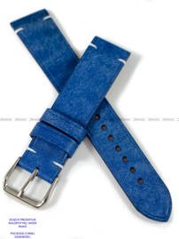 Pasek skórzany ręcznie robiony A. Kucharski Leather - Conceria Il Ponte Maya Simple - blue/white 16 mm